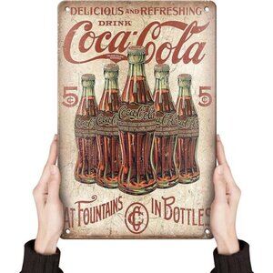 Coca Cola Tin Signs | Vintage Metal Decor Bar Cool Things For Man Cave | Coke